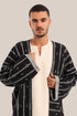 Long cotton blend jacquard patterned jacket